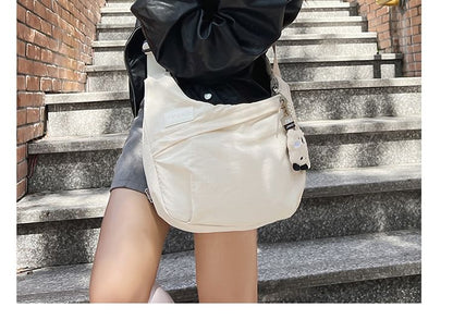 Nylon Plain Crossbody Bag