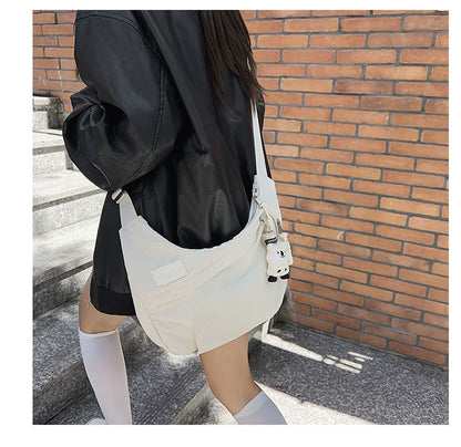 Nylon Plain Crossbody Bag
