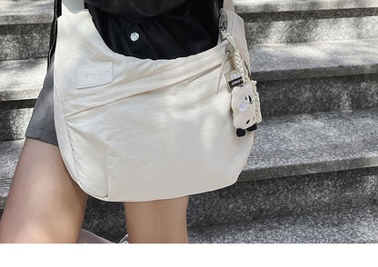 Nylon Plain Crossbody Bag