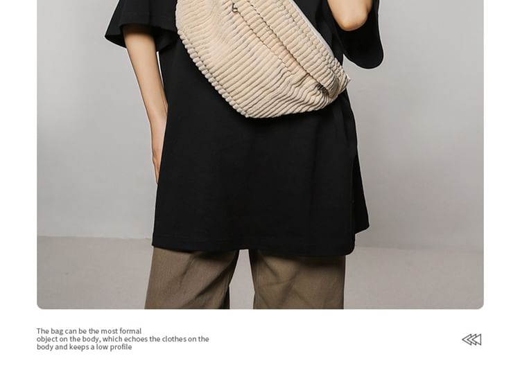 Bag Plain Belt Corduroy