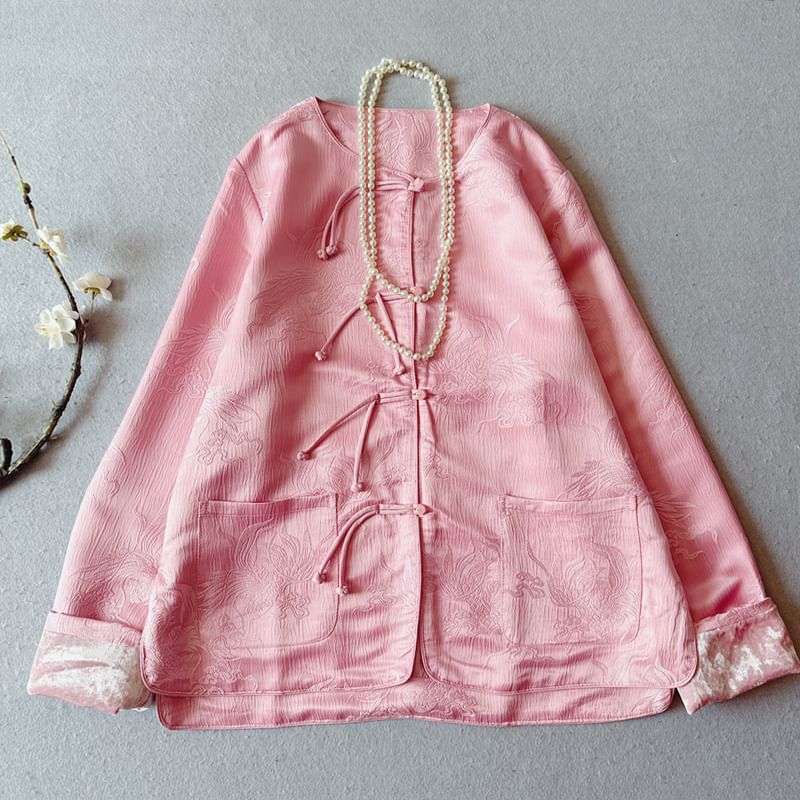 Traditional Chinese Jacquard Frog Button Jacket