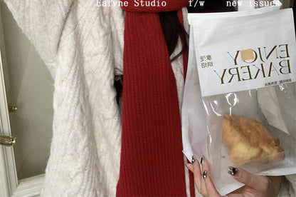 Cable Scarf Knit Hooded Plain