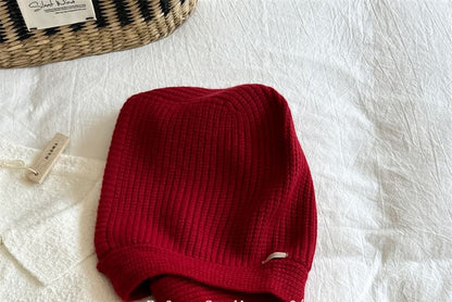 Knit Plain Bonnet Hat