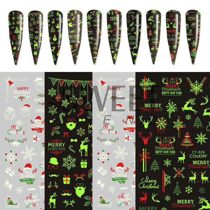 Christmas Fluorescent Nail Art Stickers