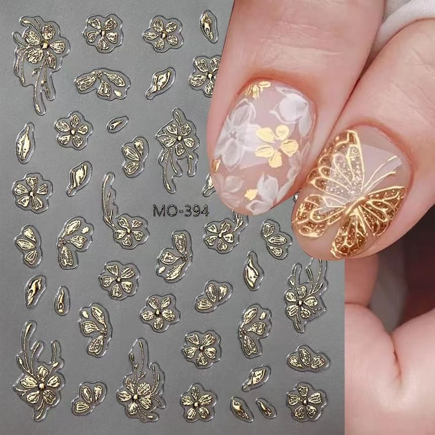 Butterfly Metallic Nail Art Stickers (Various Designs)