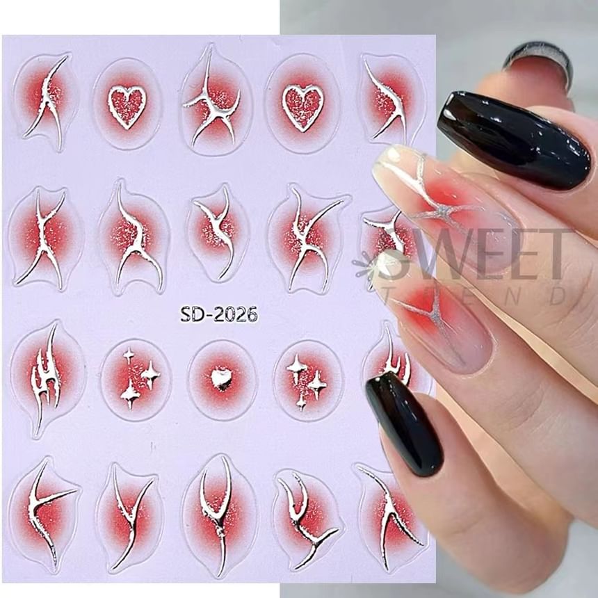 Metallic Gradient Nail Art Stickers (Various Designs)