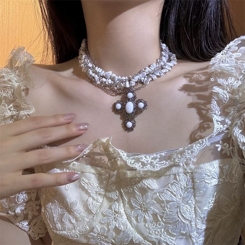 Cross Beaded Necklace