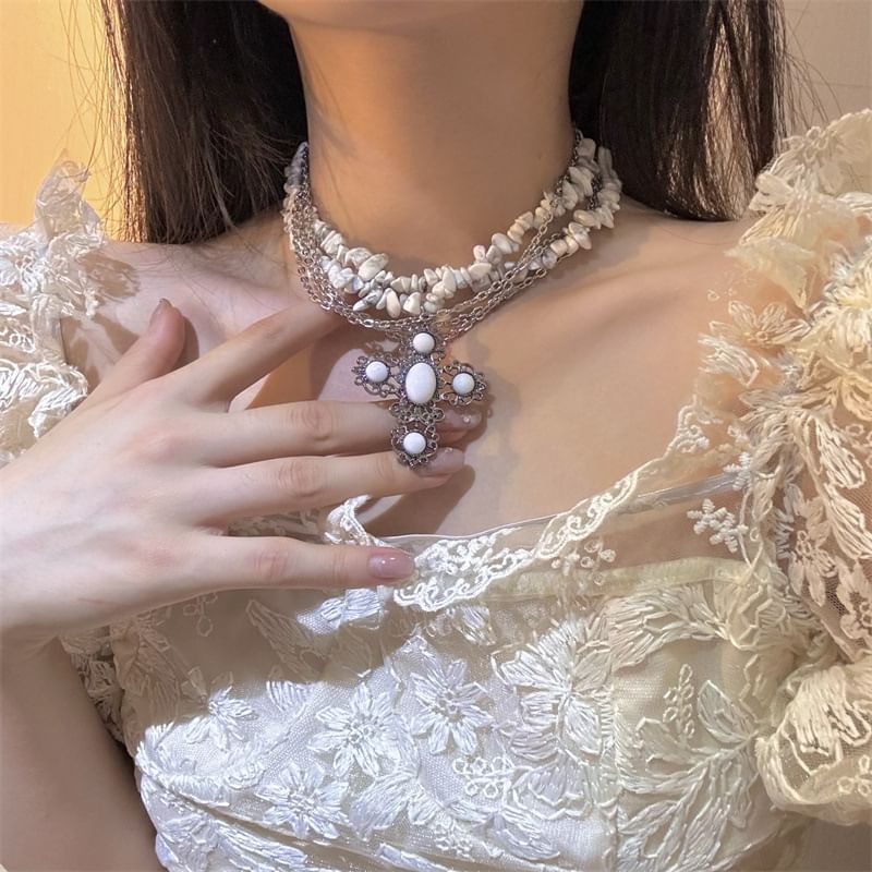 Cross Beaded Necklace