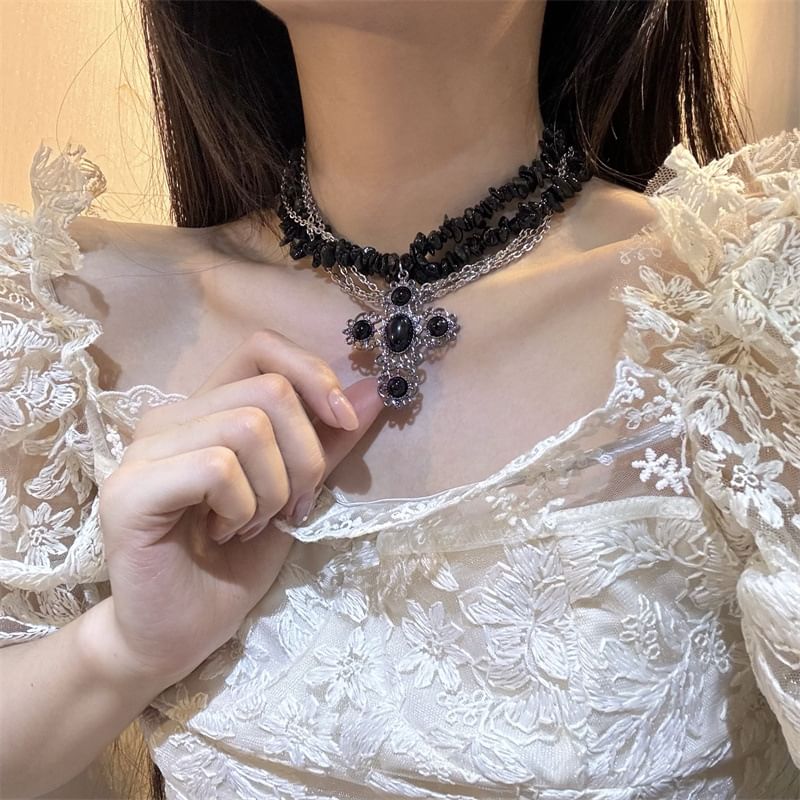 Cross Beaded Necklace