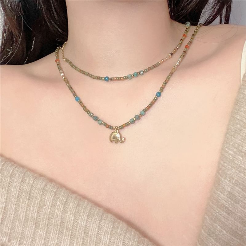 Beaded Necklace / Elephant Necklace