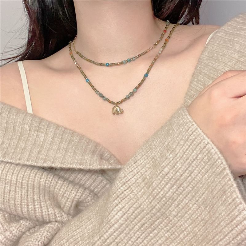 Beaded Necklace / Elephant Necklace
