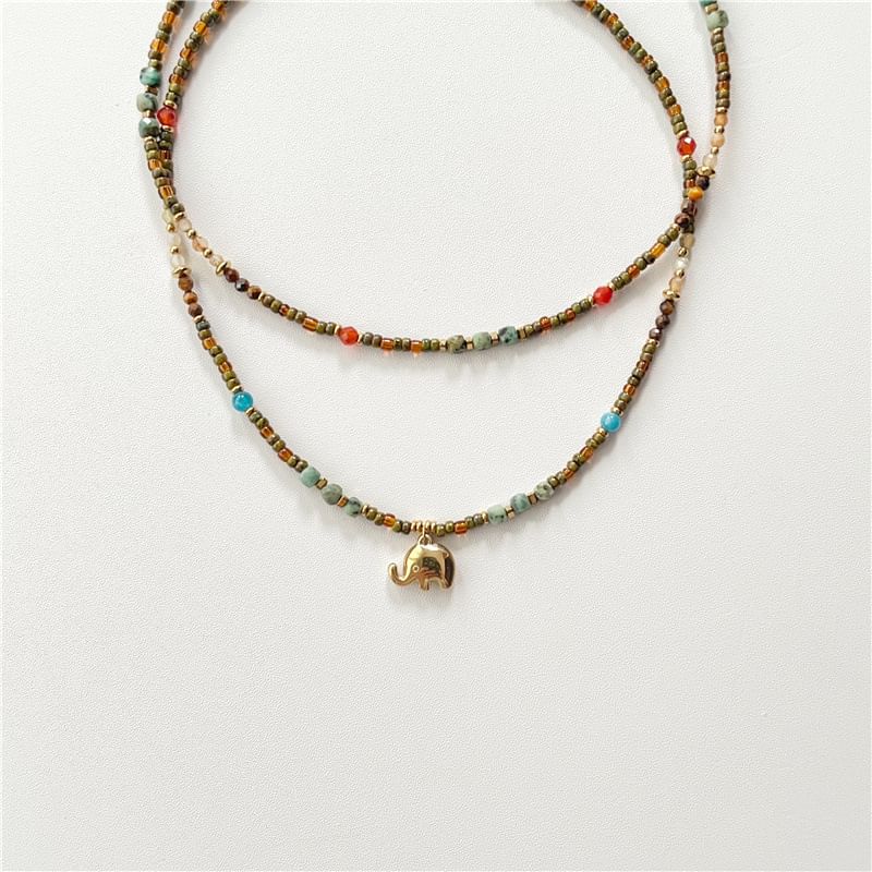 Beaded Necklace / Elephant Necklace