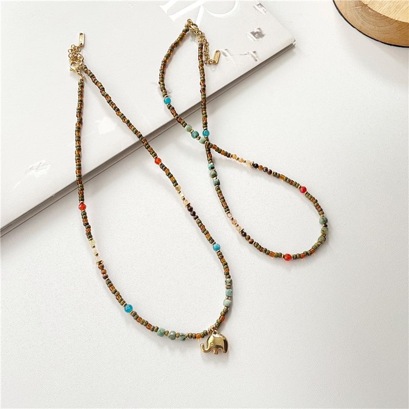 Beaded Necklace / Elephant Necklace
