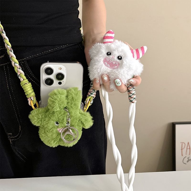 Phone Lanyard On Plush Monster Clip