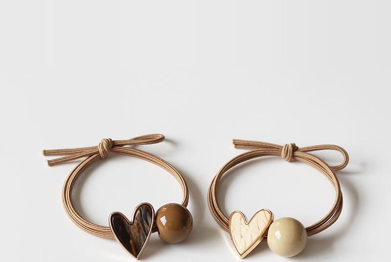 Heart Bead Hair Tie