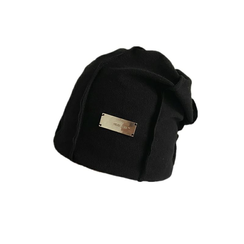 Plain Panel Beanie / Ribbed Knit Beanie