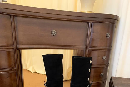 Platform Buckled Over-the-Knee Boots Plain