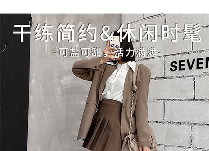 Chunky Heel Plain Studded Genuine Leather Tall Cowboy Boots