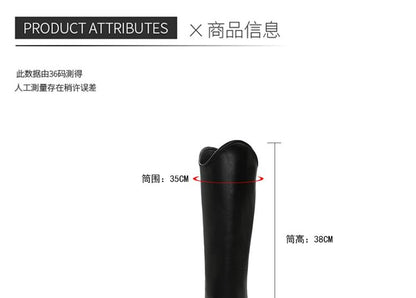 Plain Tall Leather Zip-Up Faux Boots Platform