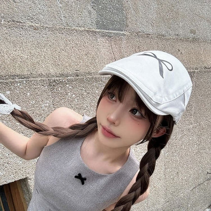 Bow Print Newsboy Cap