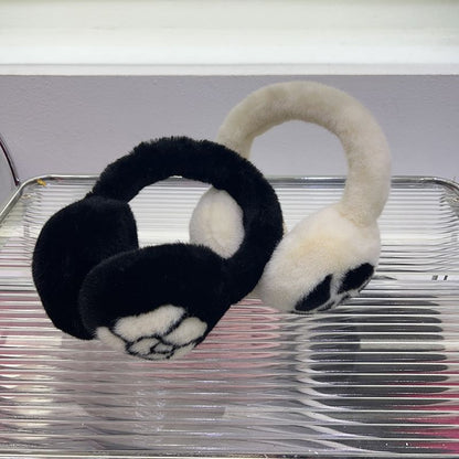 Floral Fluffy Ear Muffs / Scarf / Bow Print Ear Muffs / Scarf / Set