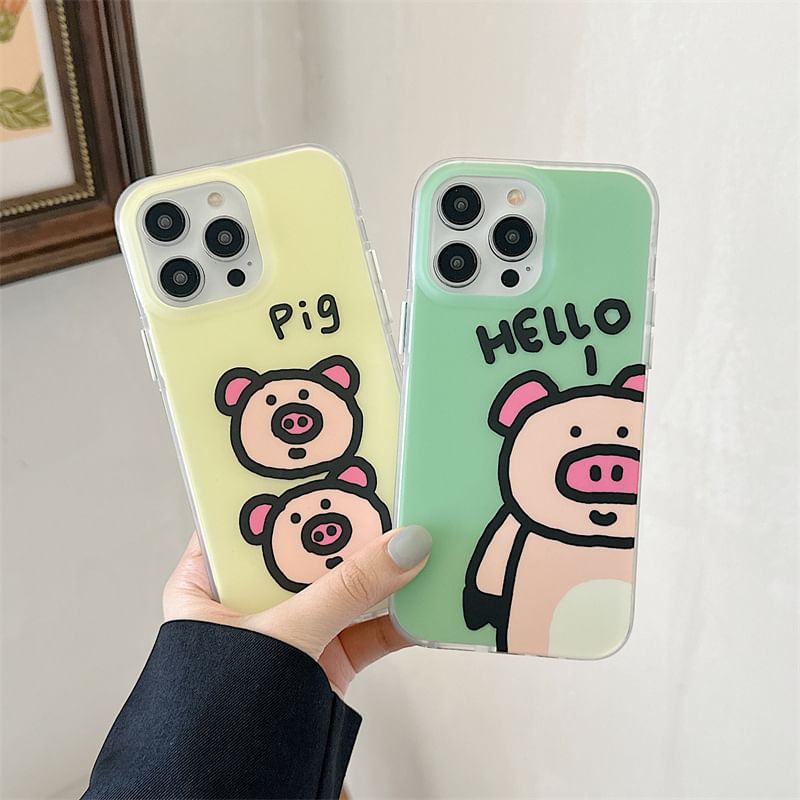 Pig Phone Case - iPhone 16 Pro Max / 16 Pro / 16 Plus / 16 / 15 Pro Max / 15 Pro / 15 Plus / 15 / 14 Pro Max / 14 Pro / 14 Plus / 14 / 13 Pro Max / 13 Pro / 13 / 13 Mini