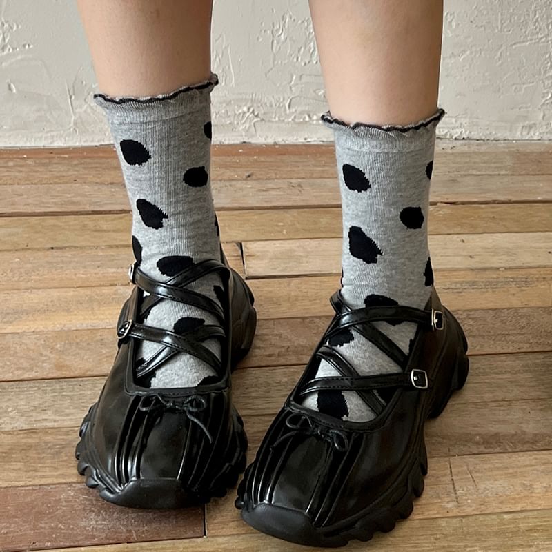 Dotted Frill Trim Socks