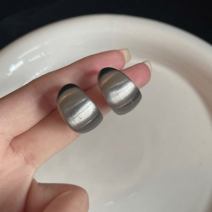 Sterling Silver Metallic Thick Hoop Earring