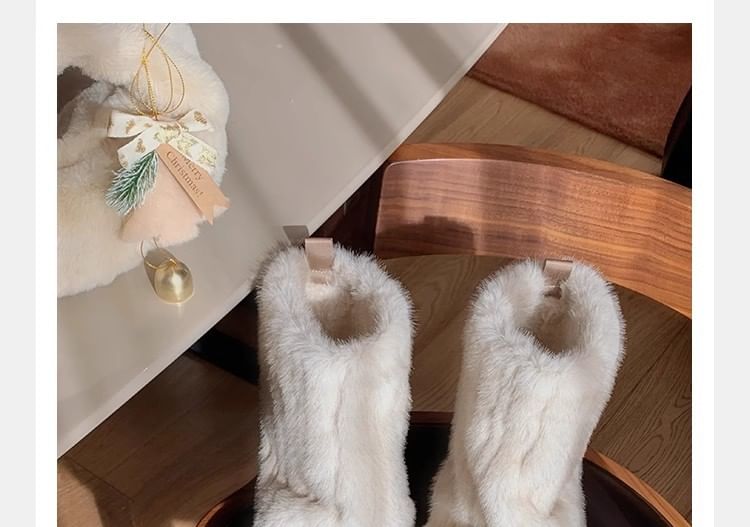 Mid Snow Platform Panel Calf Boots Fluffy