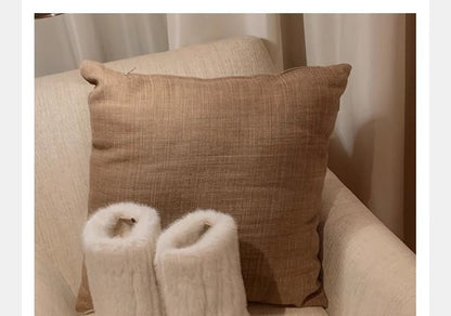 Mid Snow Platform Panel Calf Boots Fluffy