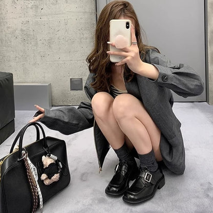 Square Toe Buckled Loafers