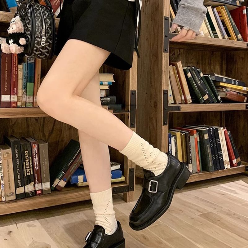 Square Toe Buckled Loafers