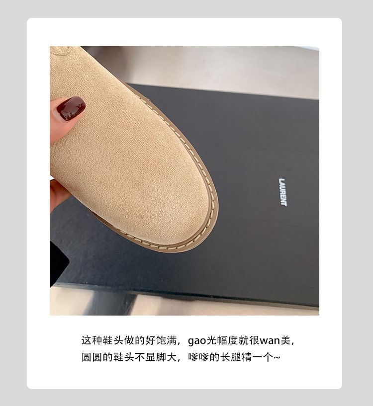 Calf Boots Buckled Mid Button Platform