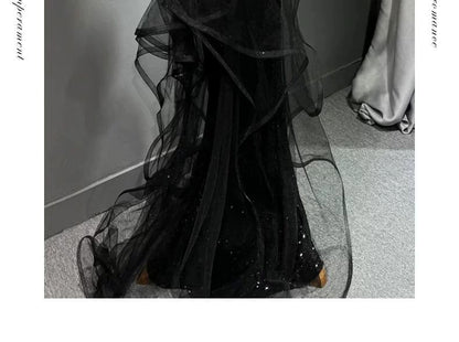 Halter Neck Sleeveless Sequined Embroidered Maxi Evening Gown