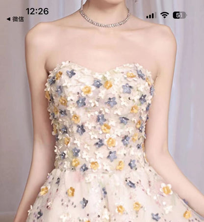 Floral Embroidered Sequin A-Line Evening Gown (Various Designs)