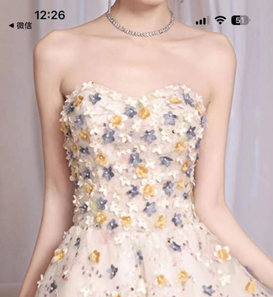 Floral Embroidered Sequin A-Line Evening Gown (Various Designs)