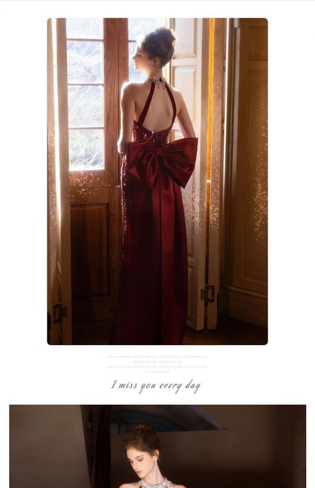 Sleeveless Deep V-Neck Sequined A-Line Evening Gown