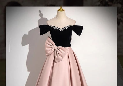 Off-The-Shoulder Two Gown Ball A-Line Evening Tone