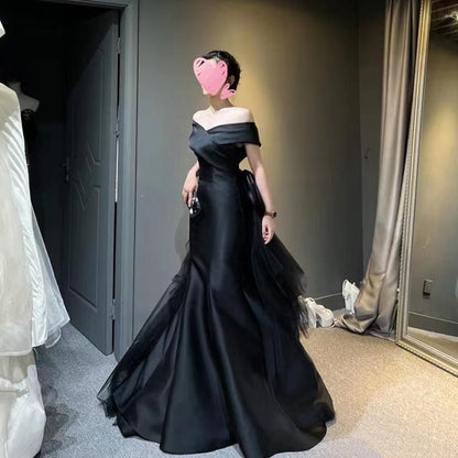 Sleeve Evening Gown Mermaid Shoulder Off Wrap Short