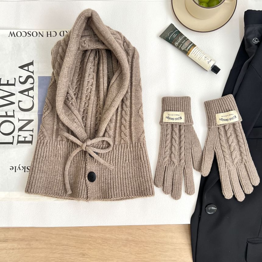 Plain Knit Balaclava / Gloves / Set
