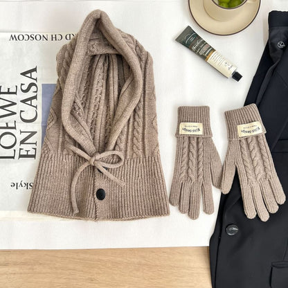 Plain Knit Balaclava / Gloves / Set