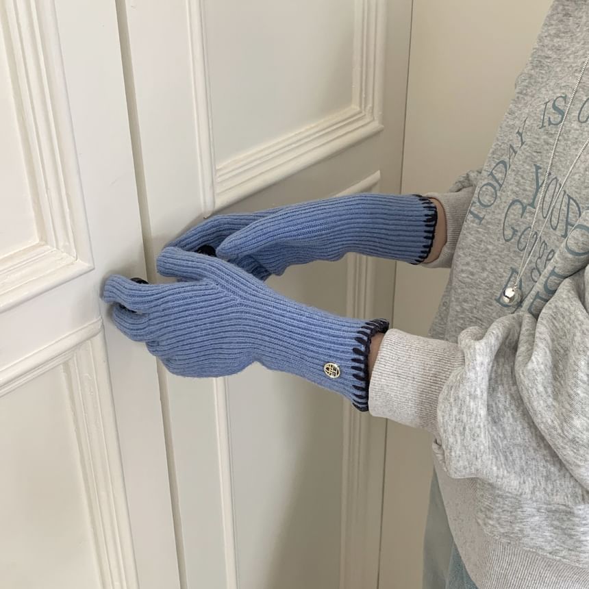 Ribbed Cuff Knit Gloves