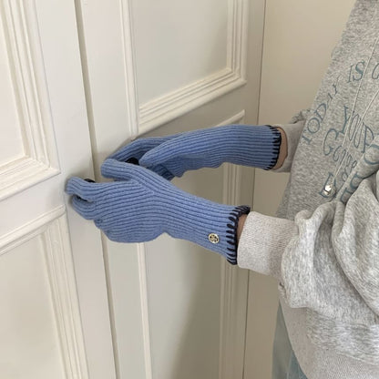 Ribbed Cuff Knit Gloves