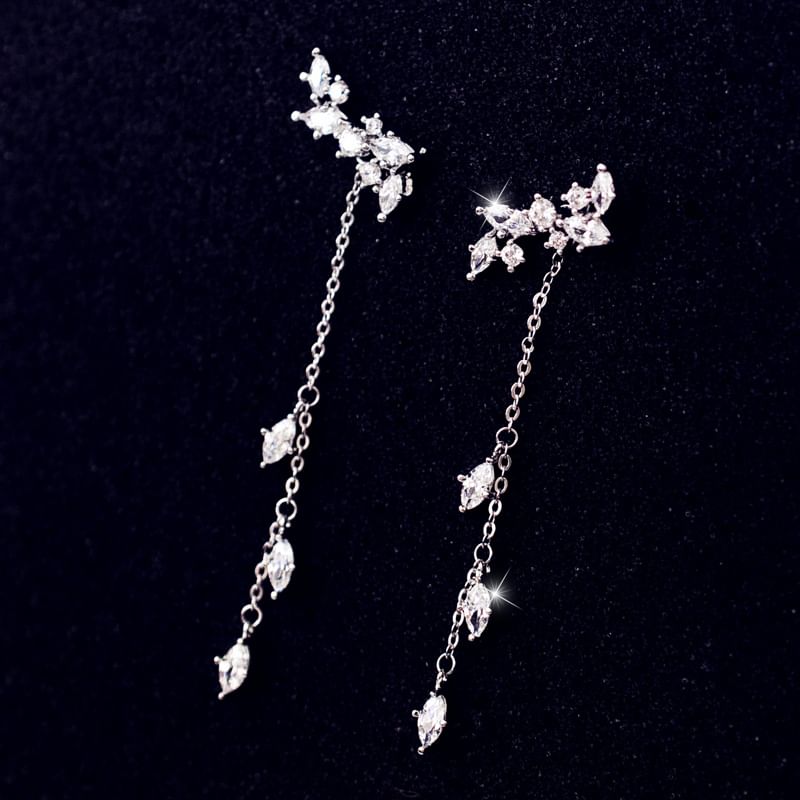 Rhinestone Alloy Dangle Earring
