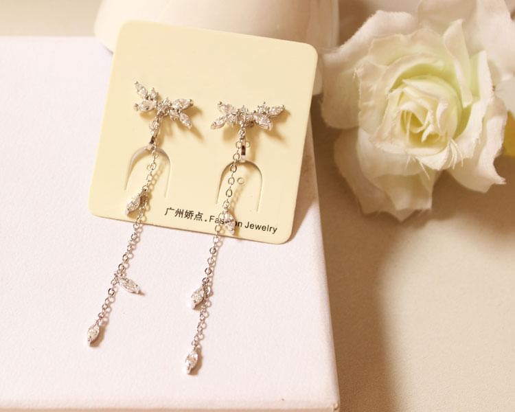 Rhinestone Alloy Dangle Earring