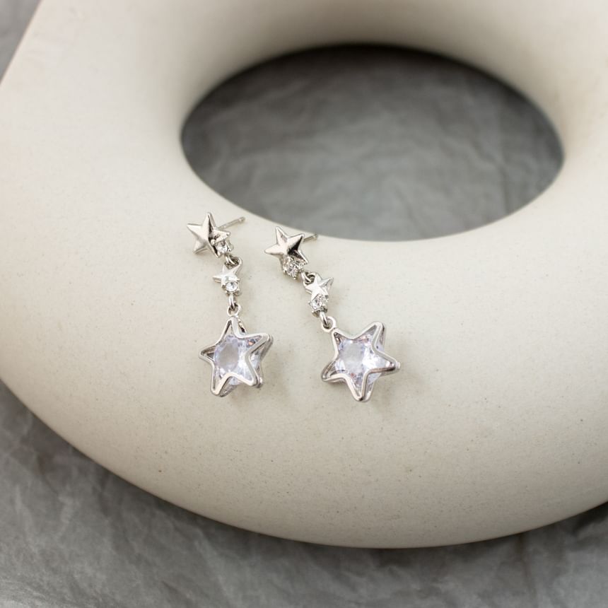 Star Rhinestone Alloy Dangle Earring