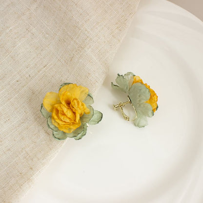 Floral Fabric Stud Earring