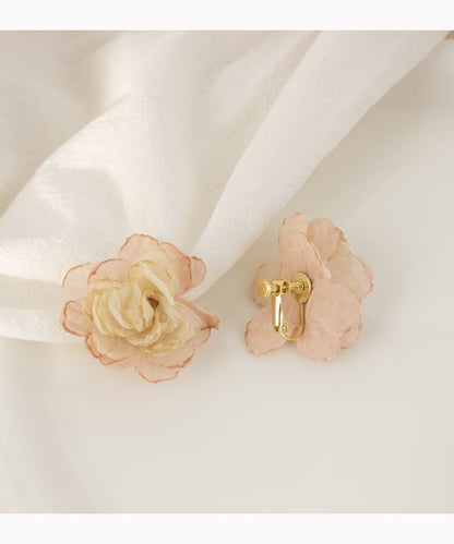 Floral Fabric Stud Earring