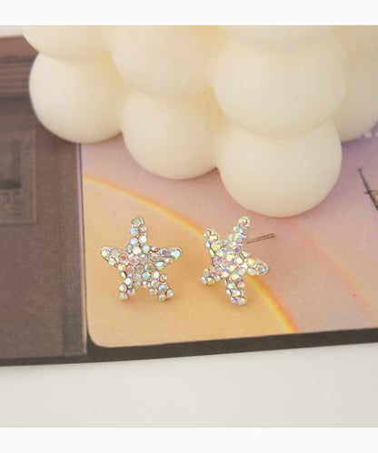 Starfish / Crab / Shell Rhinestone Faux Pearl Alloy Stud Earring