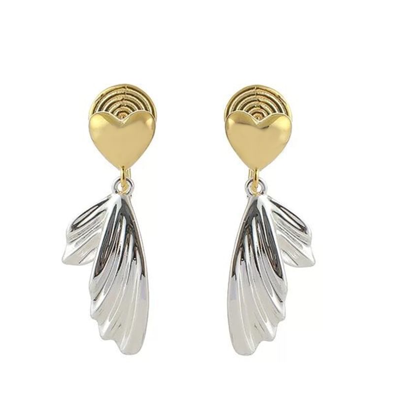 Fish Tail Heart Alloy Drop Earring